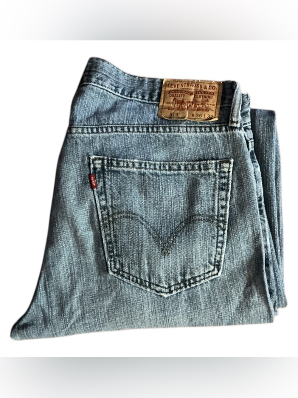 Levi's 514 Men's Light Wash Blue Straight Zipper🪰Jeans